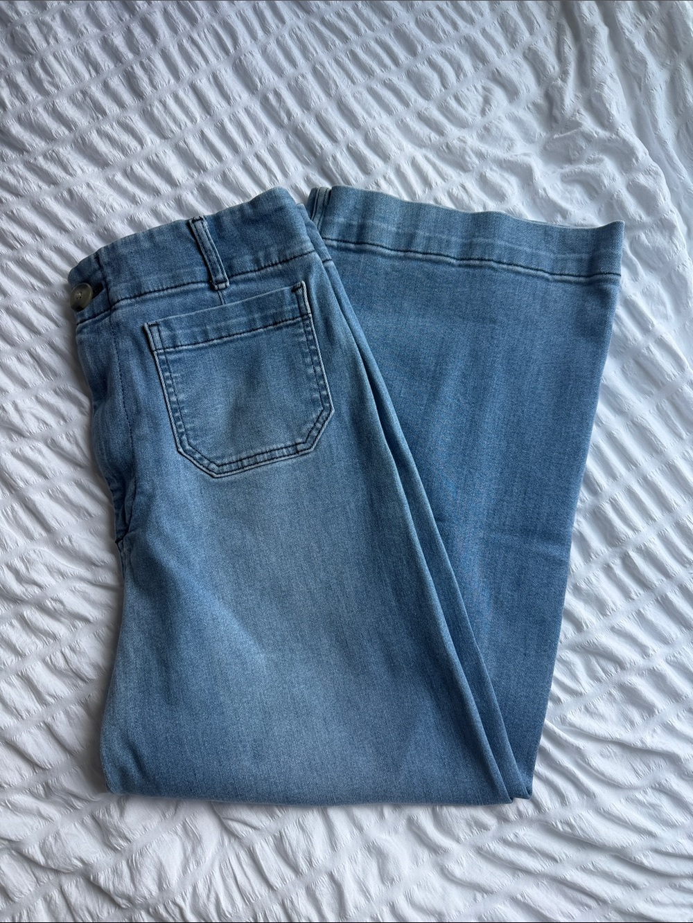 Pilcro and the Letterpress Light Blue Wide-Leg Jeans